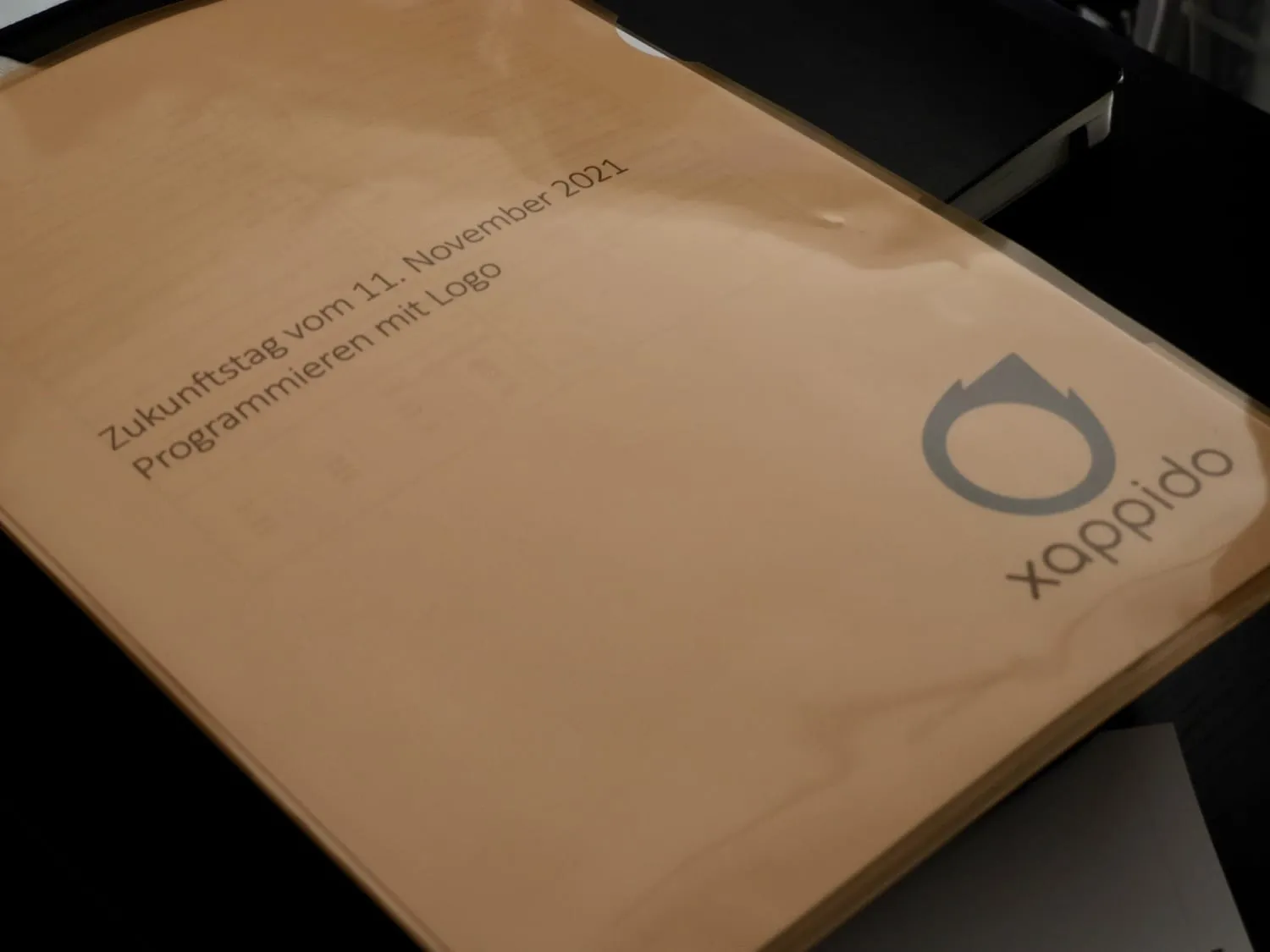 xappido-Mappe mit dem Programm zum Zukunftstag «Programmieren mit Logo»